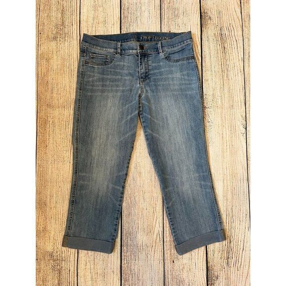 NY & C Cropped Denim Legging Size 8 - Picture 1 of 4